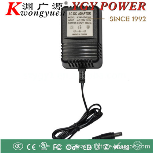 AC/AC or AC/DC Transformer with 12V 0.5A output standard,used for CCTV CAMERA and LED Light